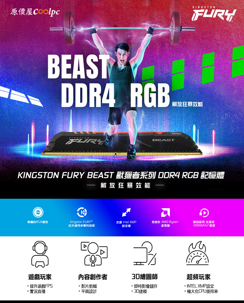 沒有什麼是Kingston FURY BEAST獸獵者64GB DDR4-3600不能解決的