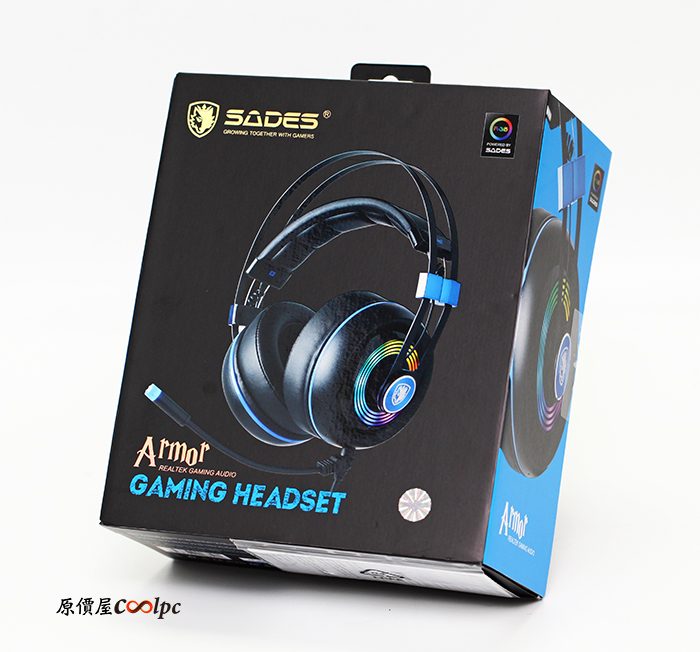 SADES USB Gaming Headsets Armor, Realtek Gaming Audio, RGB