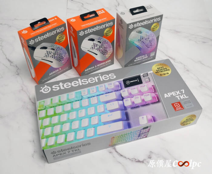 開箱】Steelseries APEX 7 TKI Ghost / Aerox 3 wireless Ghost！妖媚