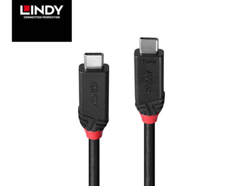 LINDY林帝 BLACK系列 USB4 GEN3x2 TYPE-C PD240W傳輸線